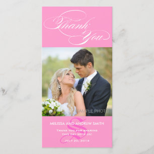 ROSA ANFANGSskript-HOCHZEIT DANKEN IHNEN Dankeskarte