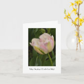 Rosa "Angelique" Tulpe-Gruß danken Ihnen zu merken Karte (Gelbe Blume)