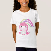 Rosa Angenehmes Einhorn mit Wasserfarbenwald T-Shirt (Vorderseite)