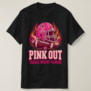 Rosa Angriff Brustkrebs-Bewusstseins-Football T-Shirt