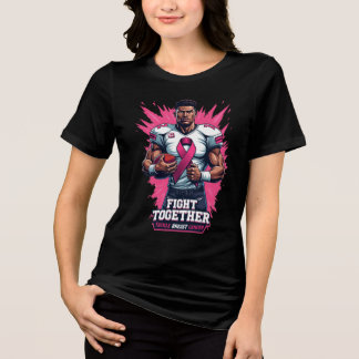 Rosa Angriff Brustkrebs-Bewusstseins-Football Tri-Blend Shirt