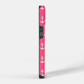 Rosa Anker Muster Monogramm iPhone Hülle (Rechte Seite)