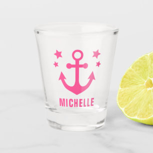 Rosa Anker Nautical Clipart & Sterne Schnapsglas