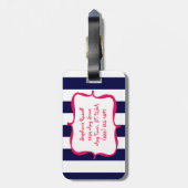 Rosa Anker-Silhouette Gepäckanhänger (Rückseite vertikal)