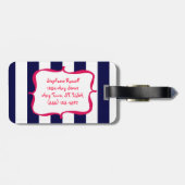 Rosa Anker-Silhouette Gepäckanhänger (Rückseite horizontal)