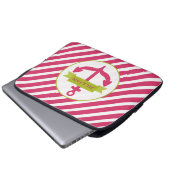 Rosa Anker-u. Streifen-Elektronik-Tasche Laptopschutzhülle (Vorne Knopf)
