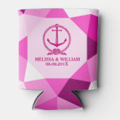 rosa Anker und modernes geometrisches Muster Dosenkühler (Vorderseite)