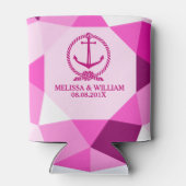 rosa Anker und modernes geometrisches Muster Dosenkühler (Rückseite)