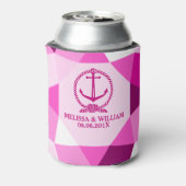 rosa Anker und modernes geometrisches Muster Dosenkühler (Kanne Rückseite)