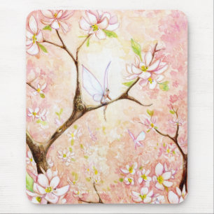 Rosa Ansicht-Blüte Mousepad