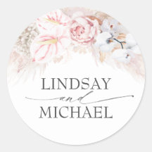 Rosa Anthurien und Pampas Gras Elegant Exotic