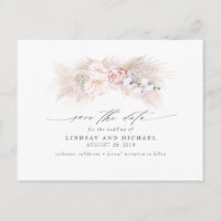 Rosa Anthurien und Pampas Gras Save the Date