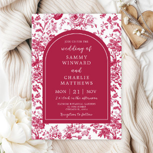 Rosa antike Chinoiserie-Hochzeit Einladung