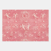 Rosa Antike Engel und Herzen Geschenkpapier Set (Vorderseite 2)