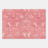 Rosa Antike Engel und Herzen Geschenkpapier Set (Vorderseite)
