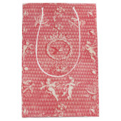 Rosa Antike Engel und Herzen Mittlere Geschenktüte (Vorderseite)