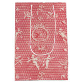 Rosa Antike Engel und Herzen Mittlere Geschenktüte (Rückseite)