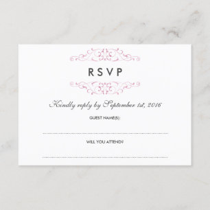 Rosa Antike Geblüht Hochzeit RSVP Karte