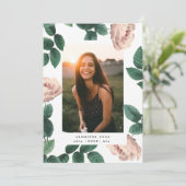 Rosa Antike Rose Foto Universität Grad Ankündigung (Stehend Vorderseite)