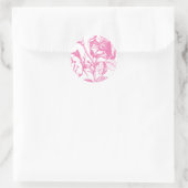 Rosa antike Rose Runder Aufkleber (Tasche)