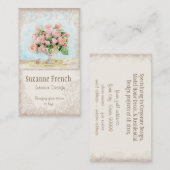 Rosa antike Vintage elegante verschwenderische Visitenkarte (Vorne/Hinten)