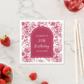 Rosa Antiquitätenpartei Chinoiserie Geburtstagspar Serviette (Beispiel)