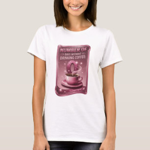 Rosa ANZAHL DER TAGE OHNE KAFFEETRINKEN 0 v3 T-Shirt