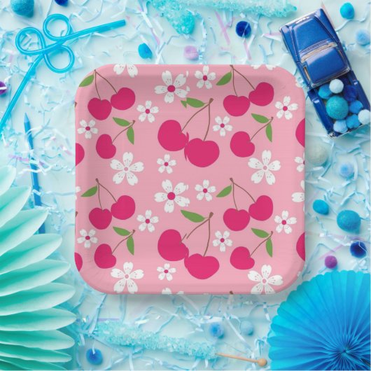 Rosa Apfel Pappteller (Party)