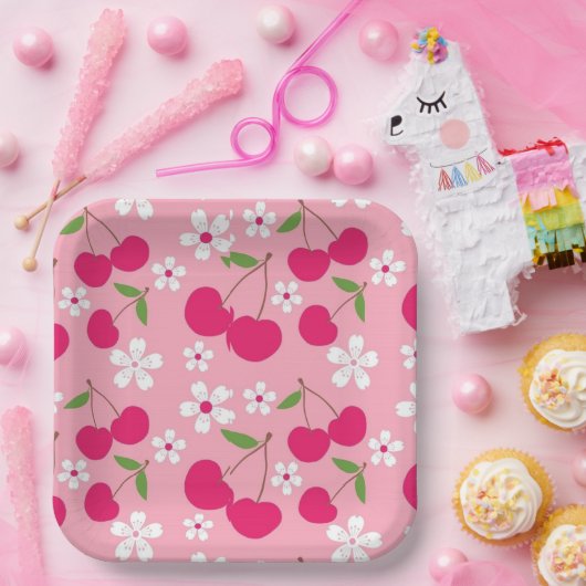 Rosa Apfel Pappteller (Party)