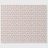 Rosa Äpfel und Herzen auf grauem Hintergrund Geschenkpapier (Flach)