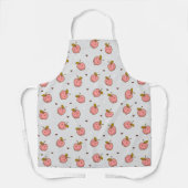 Rosa Äpfel und Herzen auf grauem Hintergrund Schürze (Vorderseite)