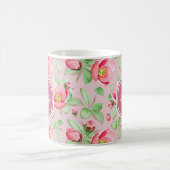 Rosa Apfelblüten-Monogramm Kaffeetasse (Mittel)
