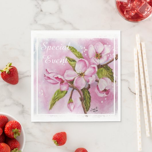 Rosa Apfelblüten Serviette (Beispiel)