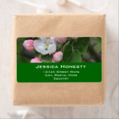 Rosa Apfelwein Blume Grüne Adressetikette (Insitu)