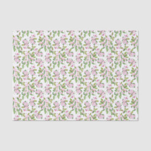 Rosa Apple blühen Blumenmuster auf Weiß Seidenpapier