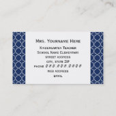 Rosa Apple-Marine Quatrefoil Visitenkarte (Rückseite)