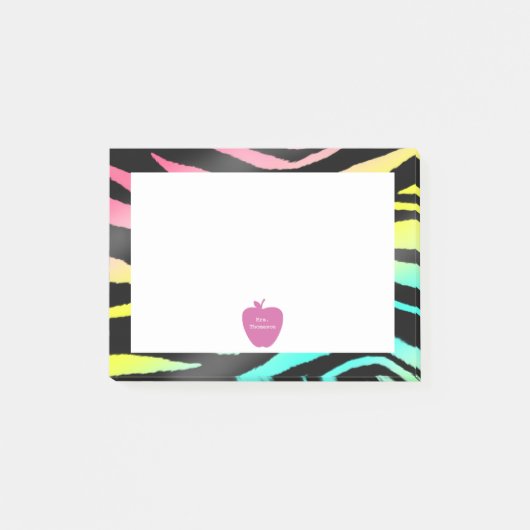 Rosa Apple Neonzebra-Lehrer Posten-it® Anmerkungen Post-it Klebezettel (Vorderseite)