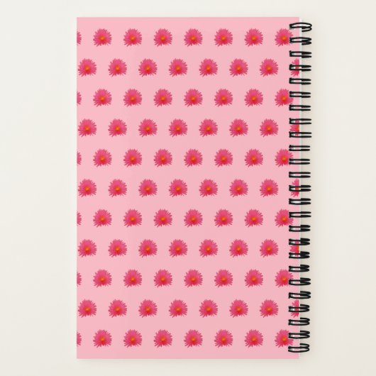 Rosa Aptenia-Blume Nahtloses Muster auf Notebook Notizblock (Rückseite)