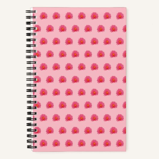 Rosa Aptenia-Blume Nahtloses Muster auf Notebook Notizblock (Vorderseite)