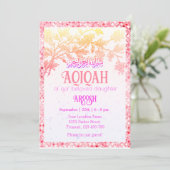 Rosa Aqeeqah- Aqiqah- Einladung muslimischer Mädch (Stehend Vorderseite)