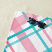Rosa Aqua blauen pastellfarbenen karierten Muster  Strandtuch (Beispiel)