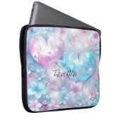 Rosa Aqua Hörnchen und Blume Laptop-Sieb Laptopschutzhülle (Vorne Rechts)