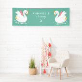 Rosa Aqua mädchenhaft niedlich schwan elegante Geb Banner (Insitu)