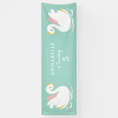 Rosa Aqua mädchenhaft niedlich schwan elegante Geb Banner (Vertikal)