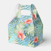 Rosa Aqua Tropischer Hibiskus Geschenkschachtel (Rückseite)