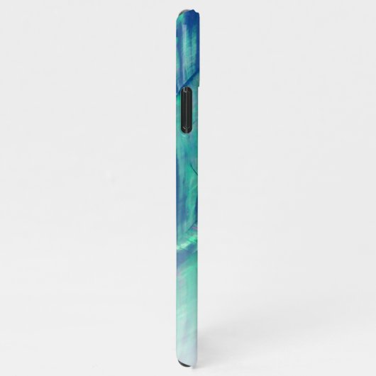 Rosa Aqua Türkis Blauer Abalone Muschel Muster iPhone Hülle (Rechte Seite)