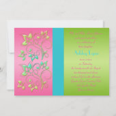 Rosa, Aqua und Limone 16. Geburtstag-Einladung Einladung (Rückseite)