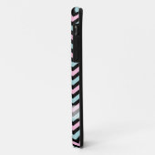 Rosa Aqua und schwarz Zickzack Case-Mate iPhone Hülle (Hinten/Links)