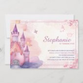 Rosa Aquäduktin Burg Geburtstagsparty Einladung (Vorderseite)