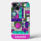 Rosa Aquamarin Art Dékettglas Case-Mate iPhone Hülle (Rückseite)